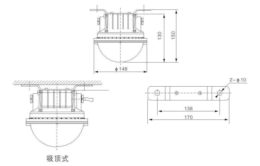 BFC8183防爆固态安全照明灯尺寸图